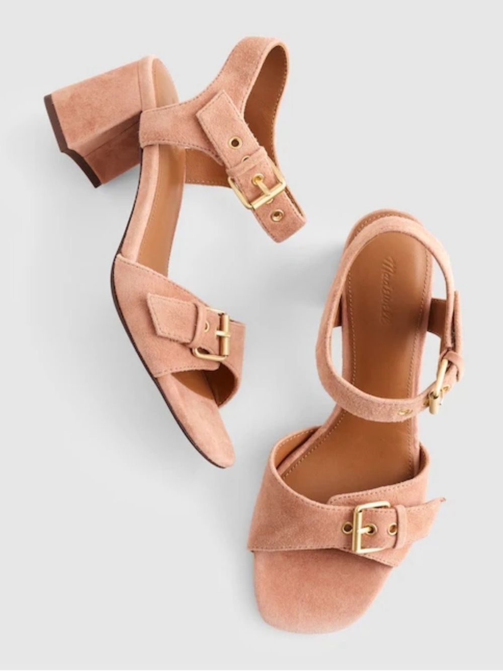 NEW Madewell The Neeka Ankle-Strap Heeled Sandal Warm Umber Suede OA033 9 $138